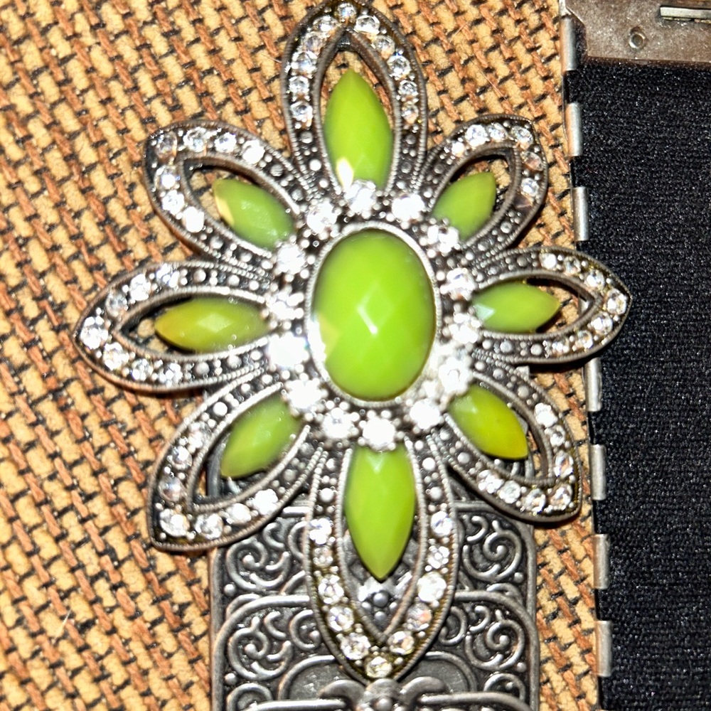 Silver metal belt